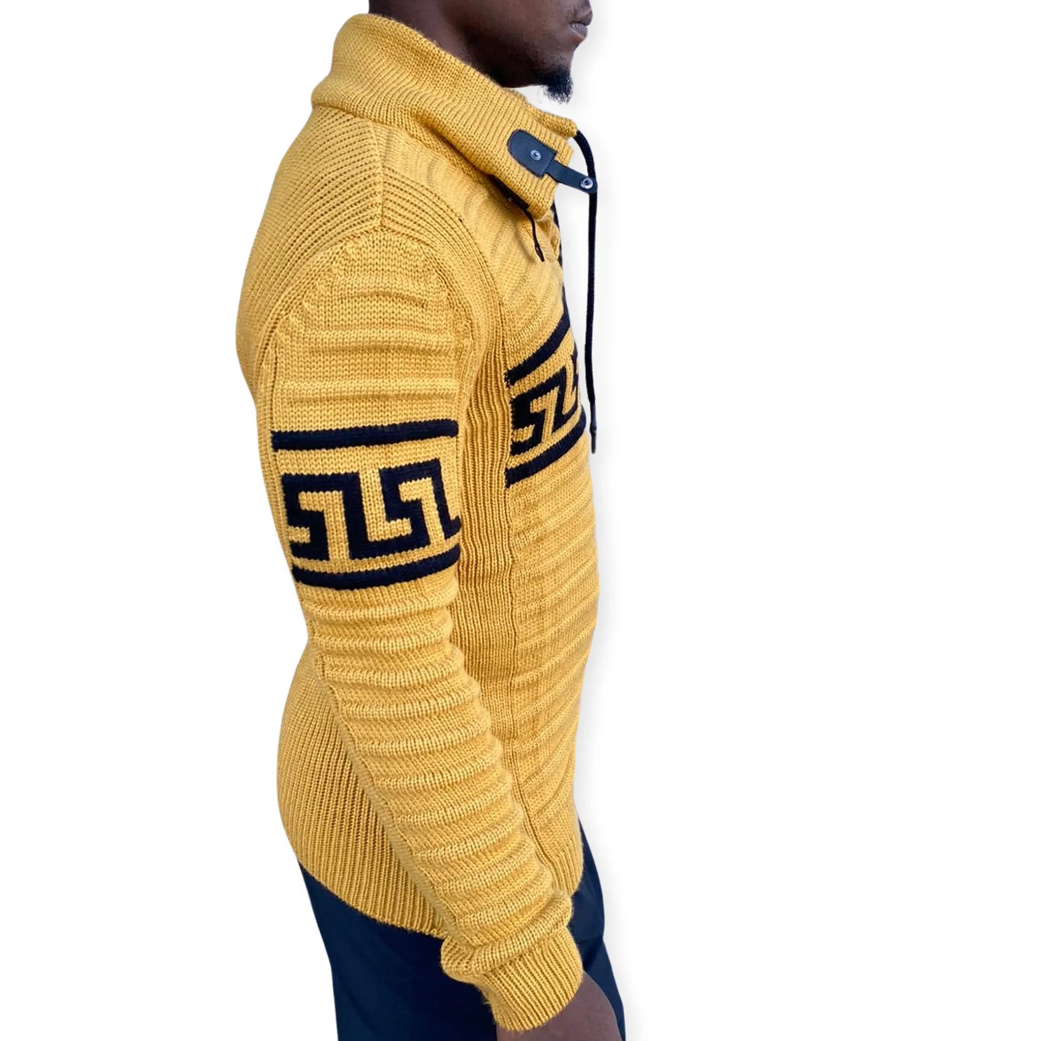 [Alvin] Yellow Men's Heavy Wool Quarter Zip Sweater