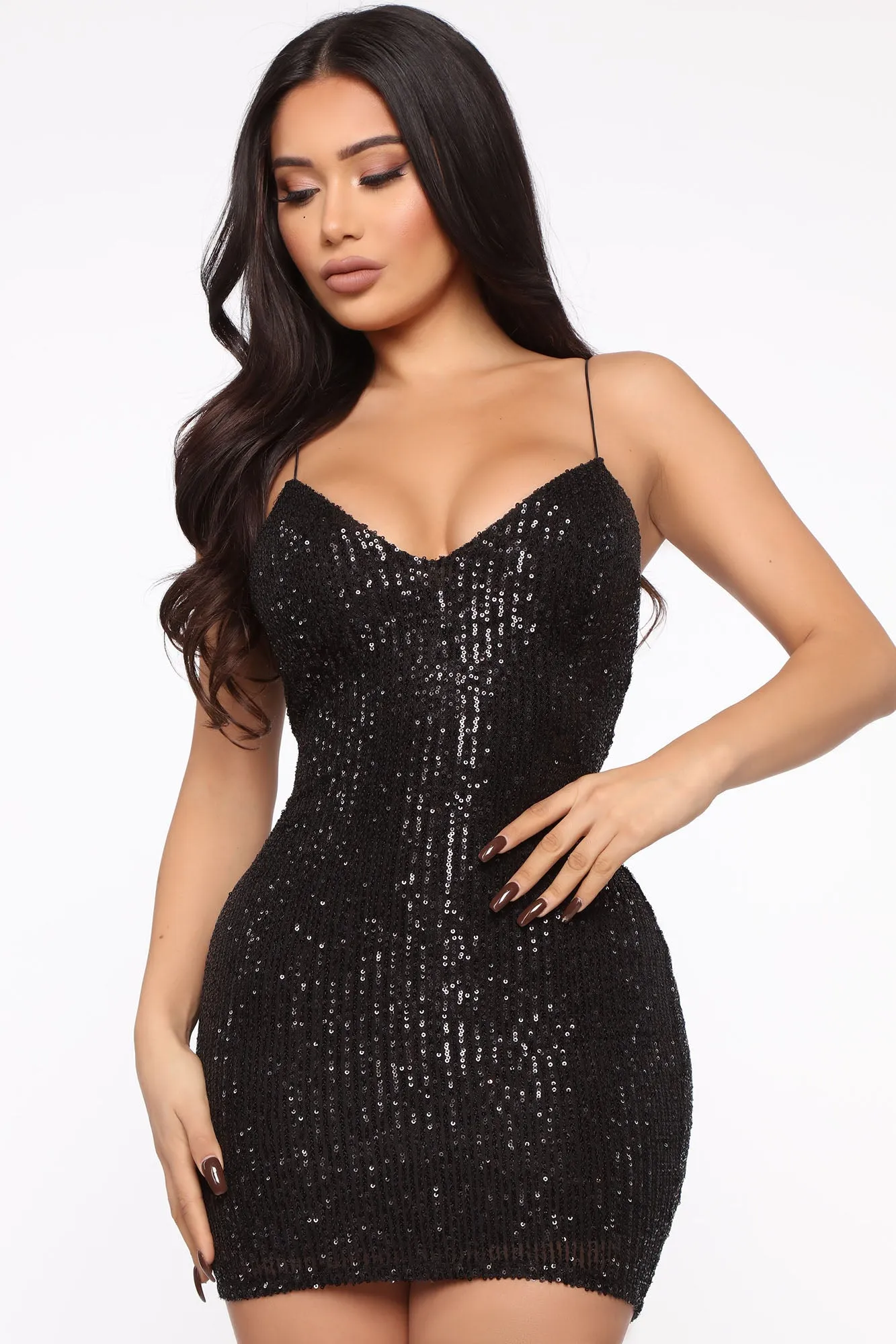 Attract The Paparazzi 2 Piece Mini Dress Set - Black