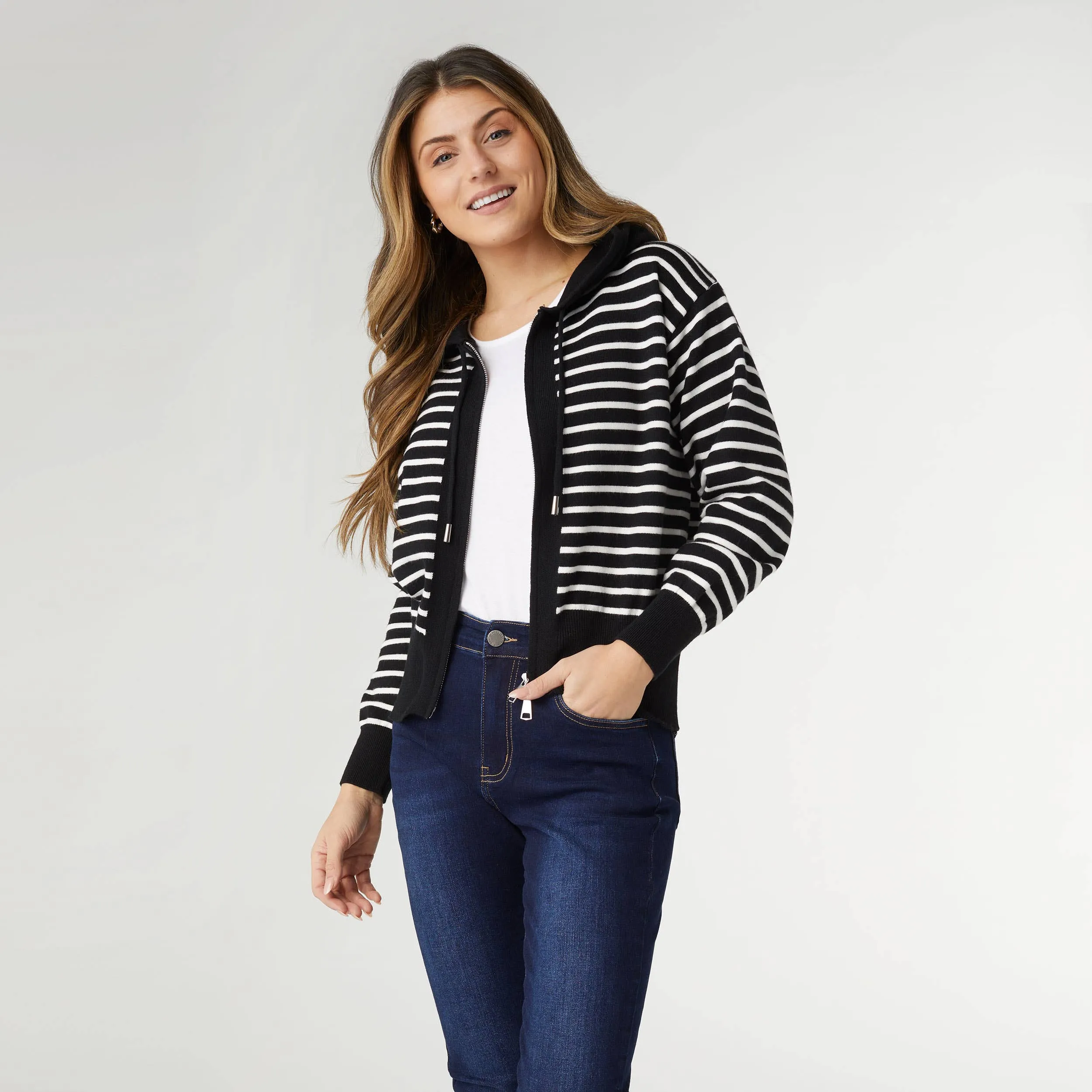 Audree Zip-Up Hooded Sweater