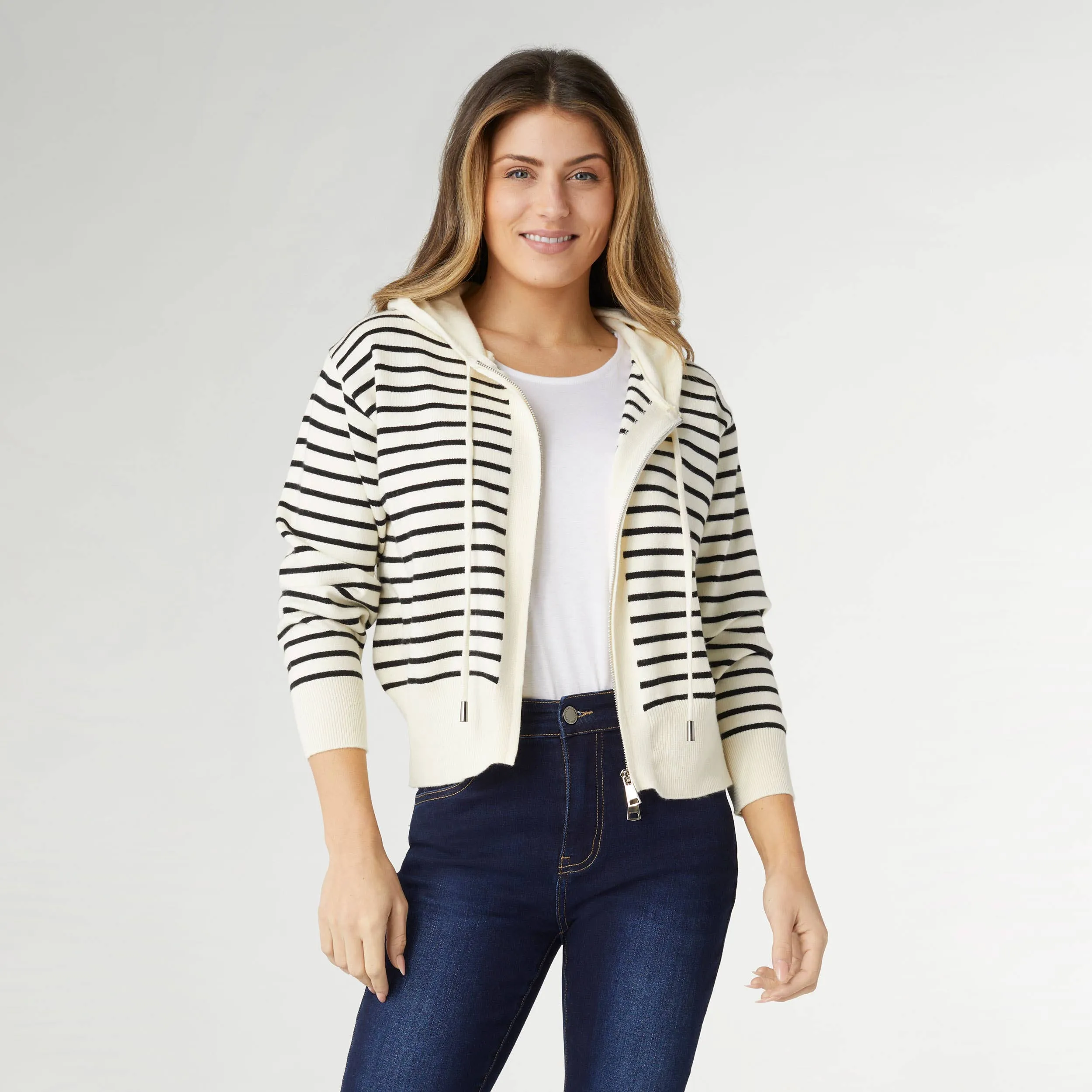 Audree Zip-Up Hooded Sweater