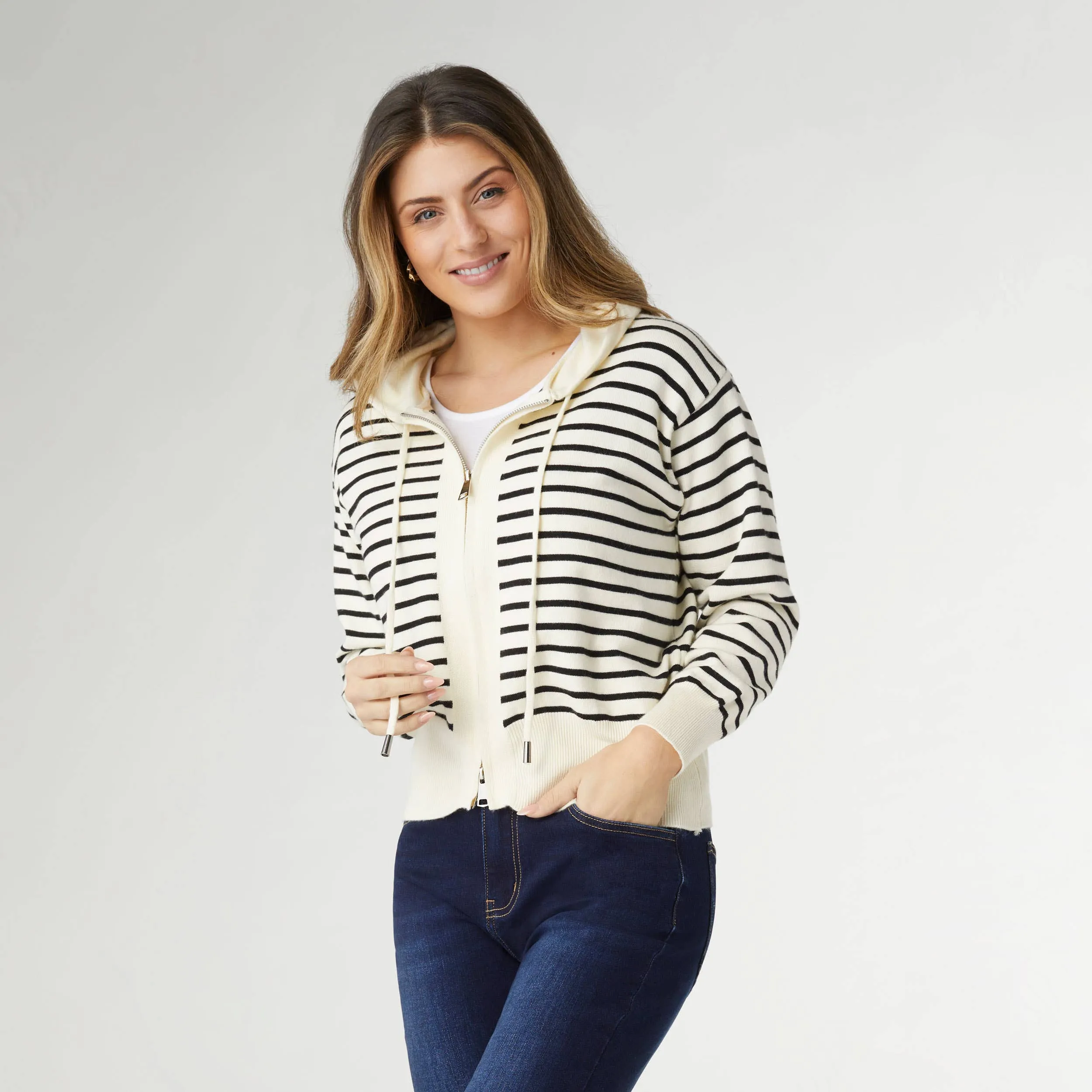 Audree Zip-Up Hooded Sweater
