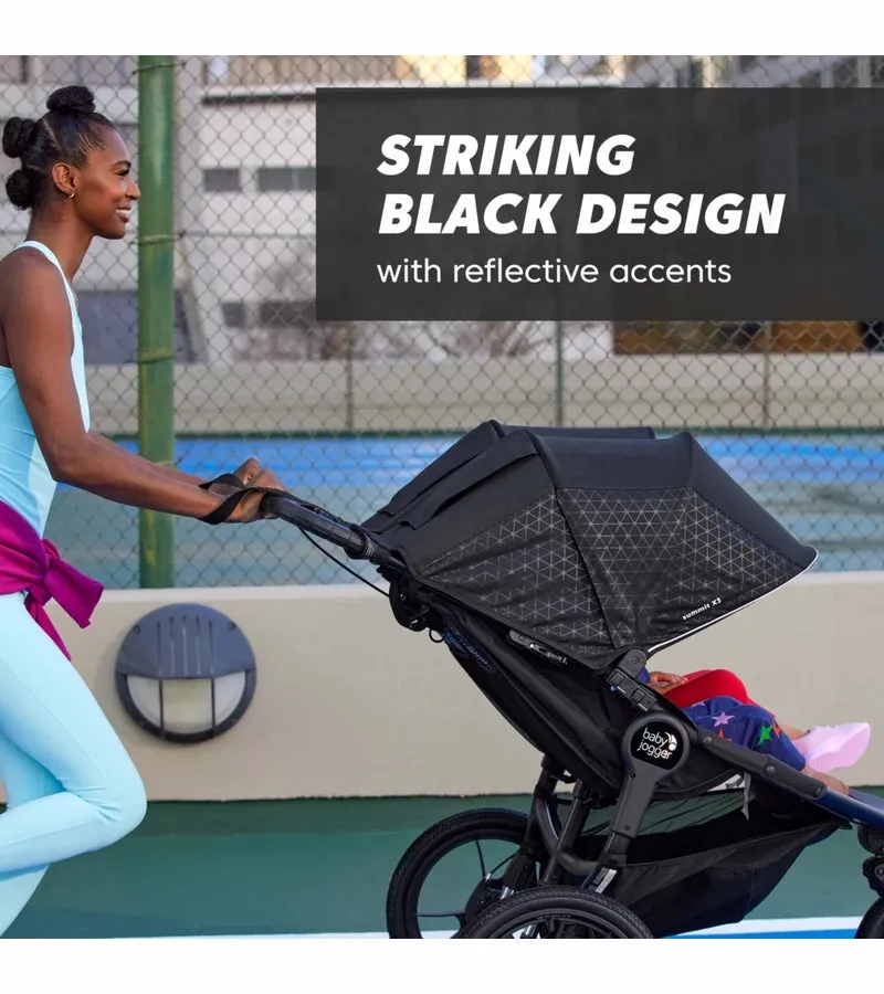 Baby Jogger Summit X3 Double Jogging Stroller - Midnight Black