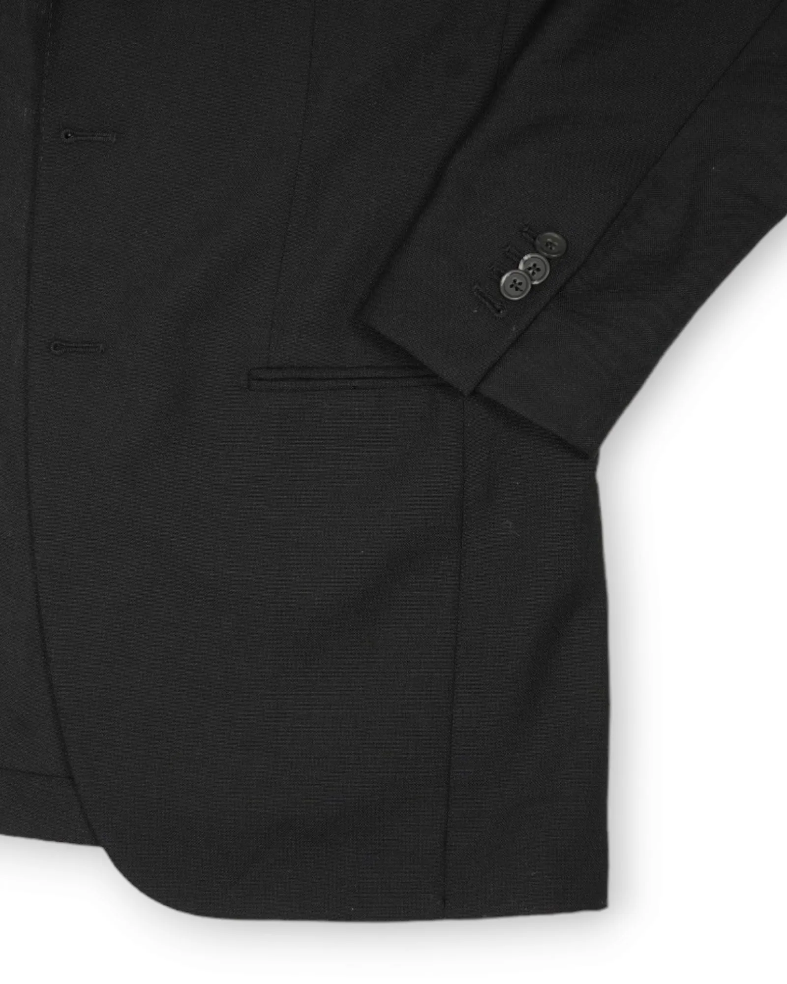 Berg & Berg - Black High Twist Wool Sports Jacket 148 Slim