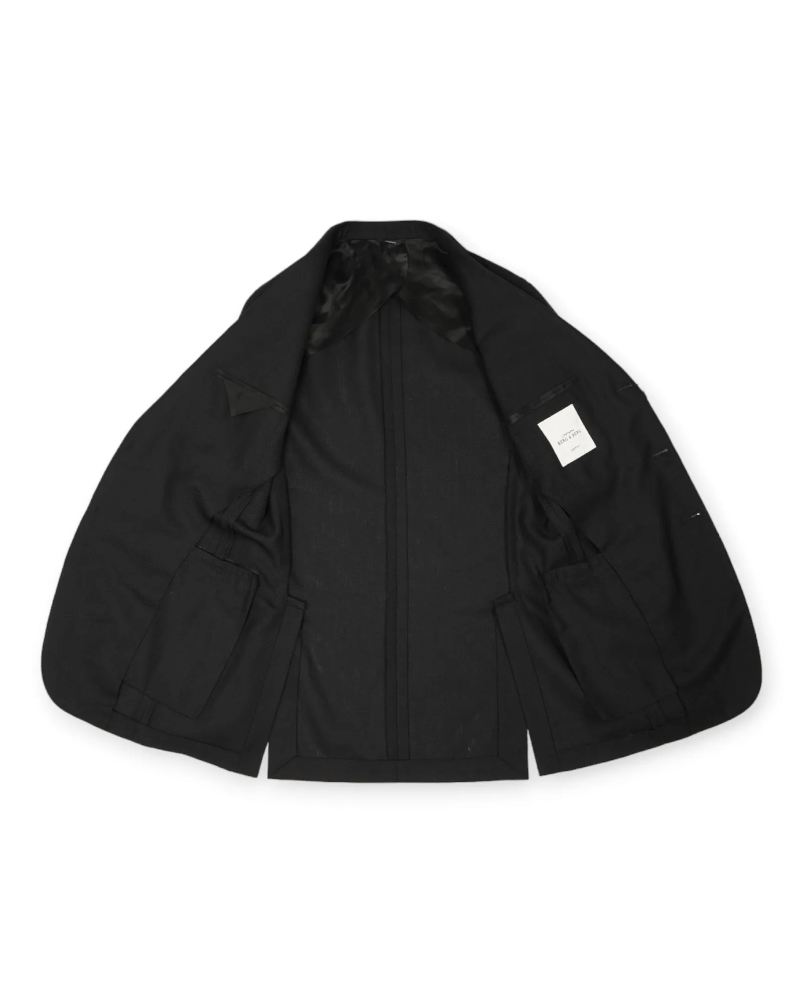 Berg & Berg - Black High Twist Wool Sports Jacket 148 Slim