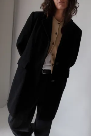 BLACK CLASSY WOOL BLAZER COAT
