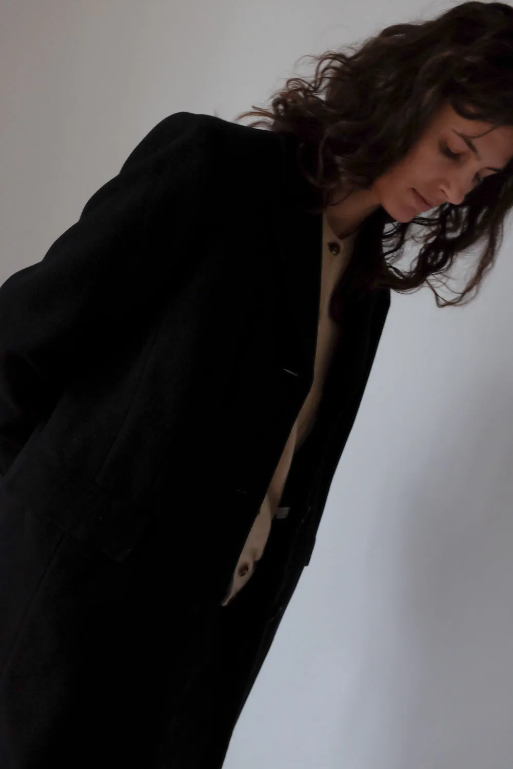 BLACK CLASSY WOOL BLAZER COAT