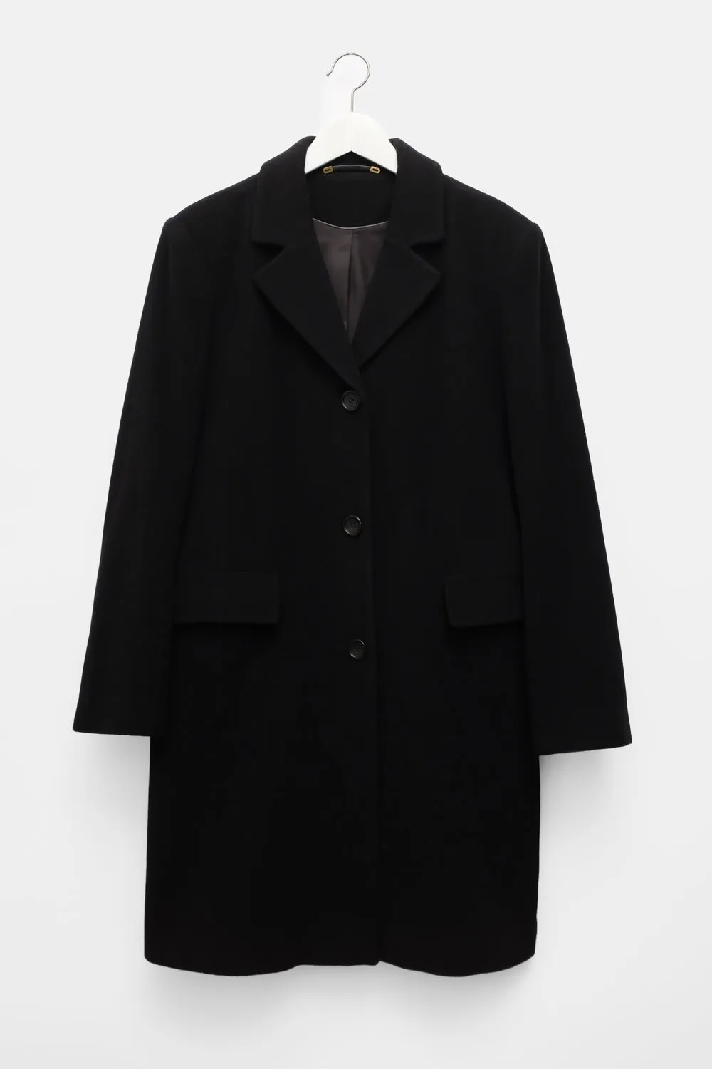 BLACK CLASSY WOOL BLAZER COAT