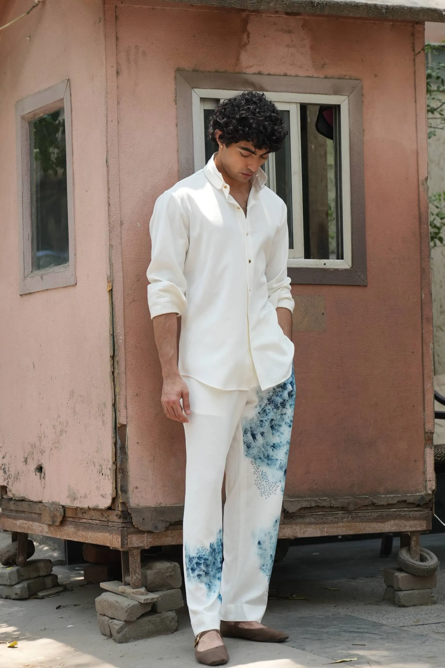 Blue Ink Overshirt Set
