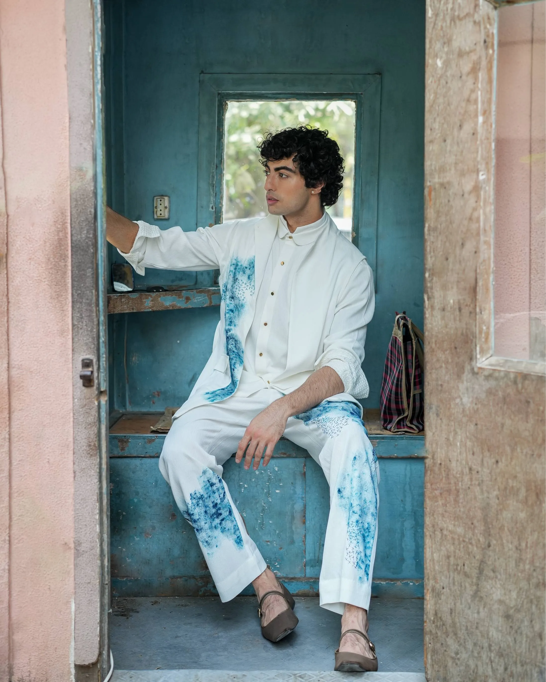Blue Ink Overshirt Set