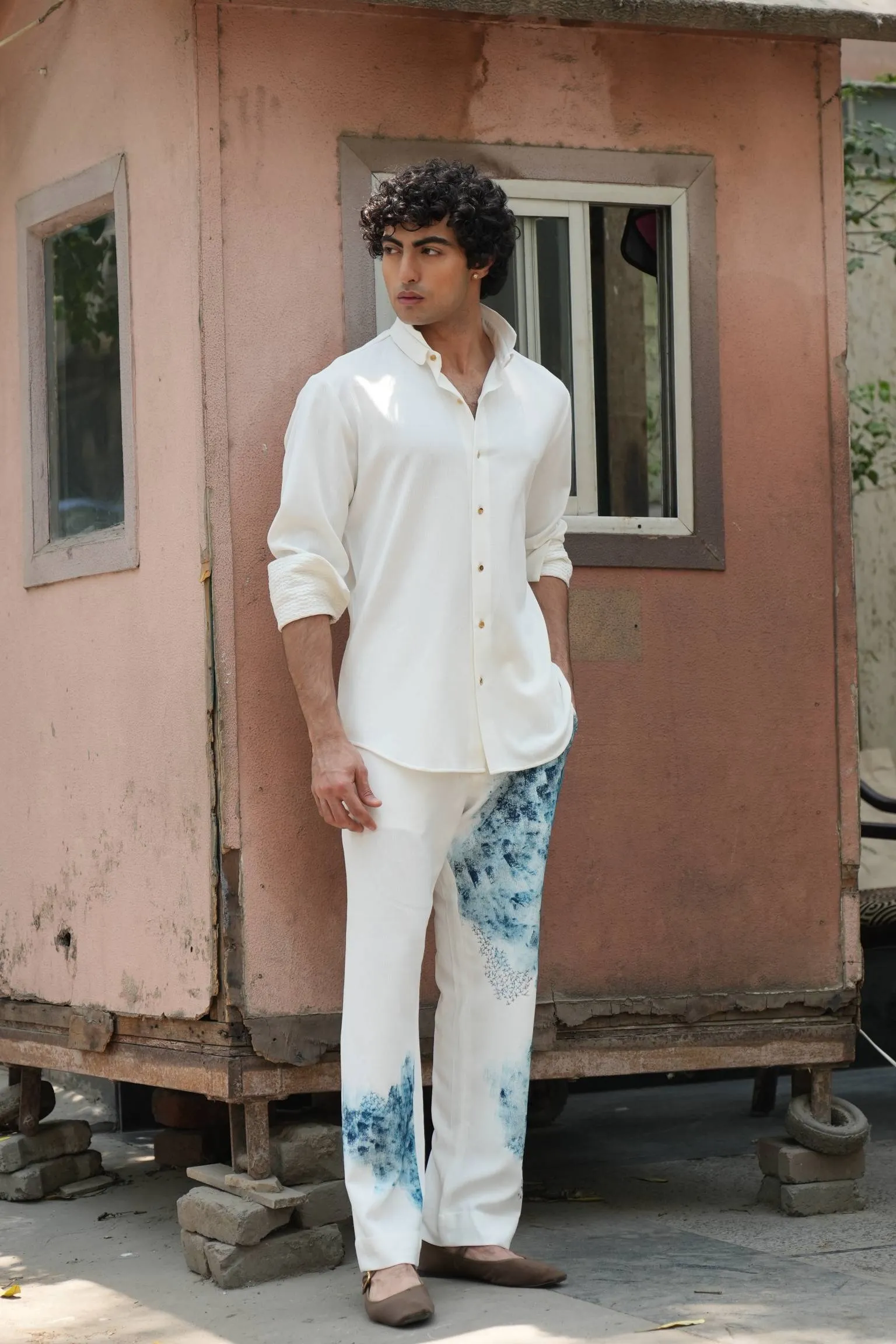 Blue Ink Overshirt Set