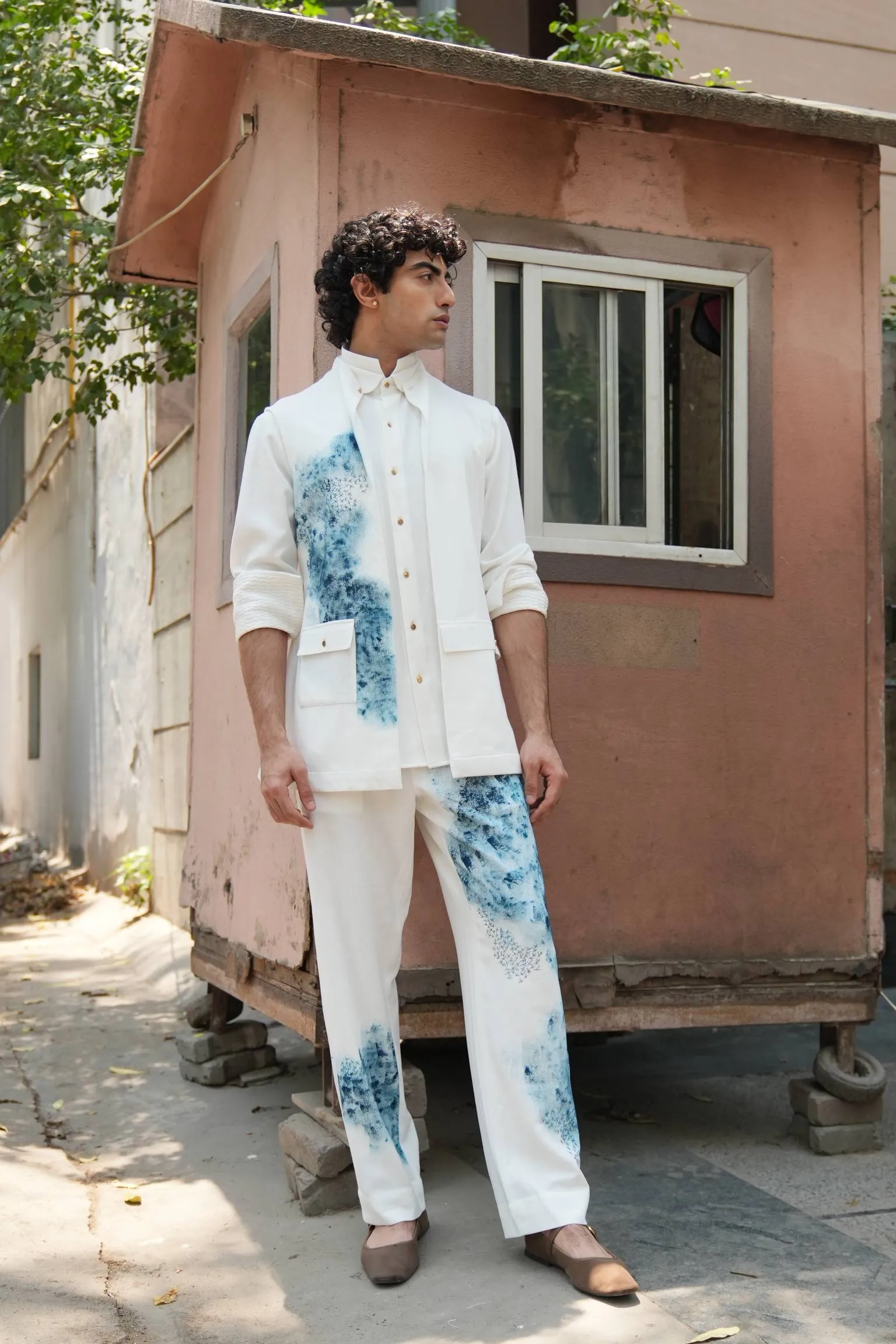 Blue Ink Overshirt Set