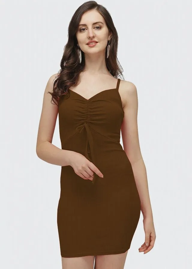 Brown Elegance Bodycon Dress