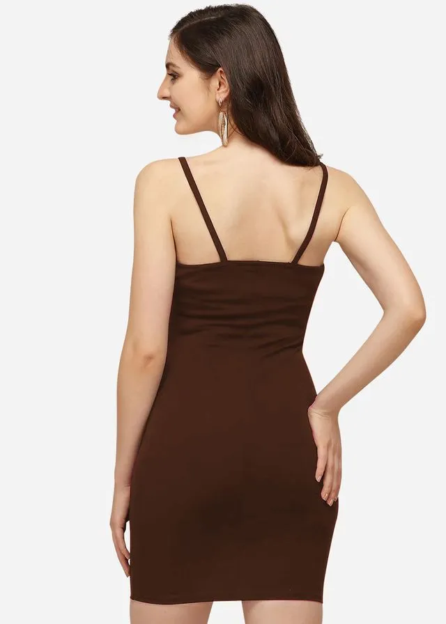 Brown Elegance Bodycon Dress