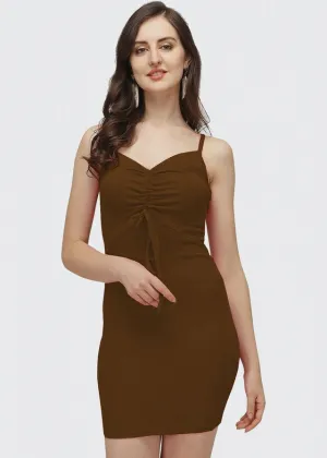 Brown Elegance Bodycon Dress