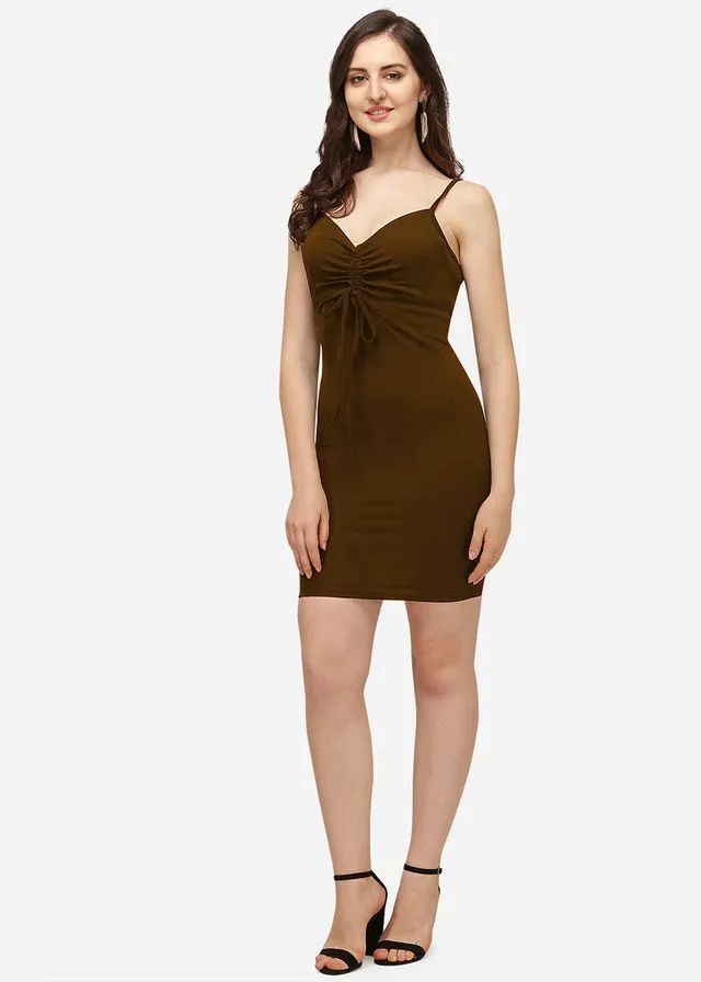Brown Elegance Bodycon Dress