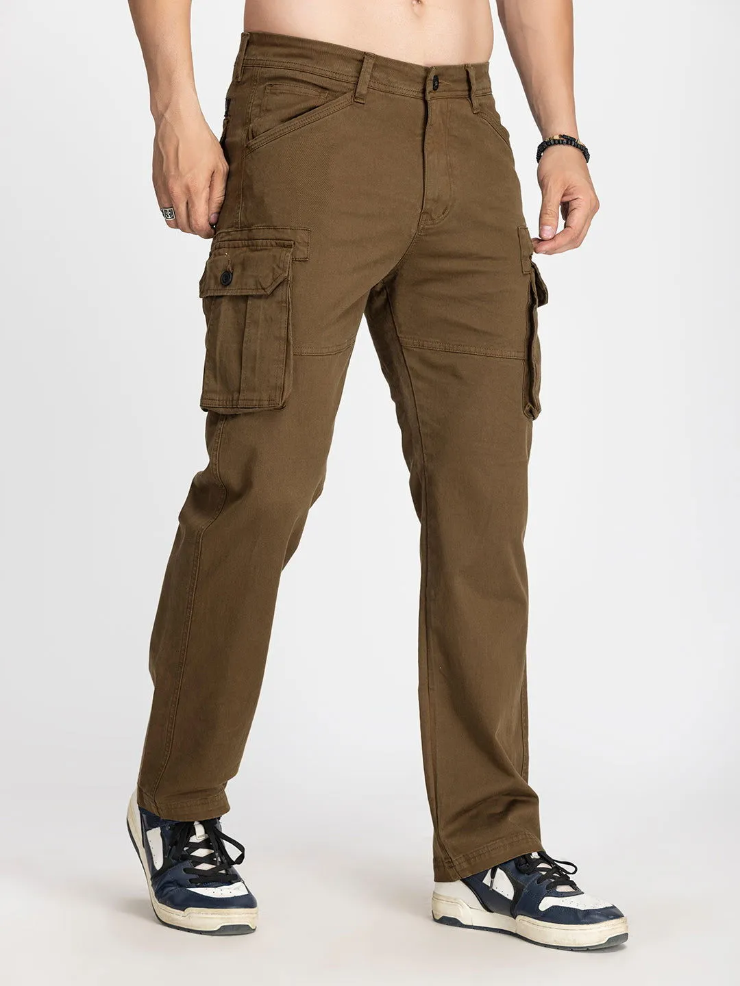 COFFEE BROWN COTTON CARGO 6-POCKETS DOPE VIBEZ