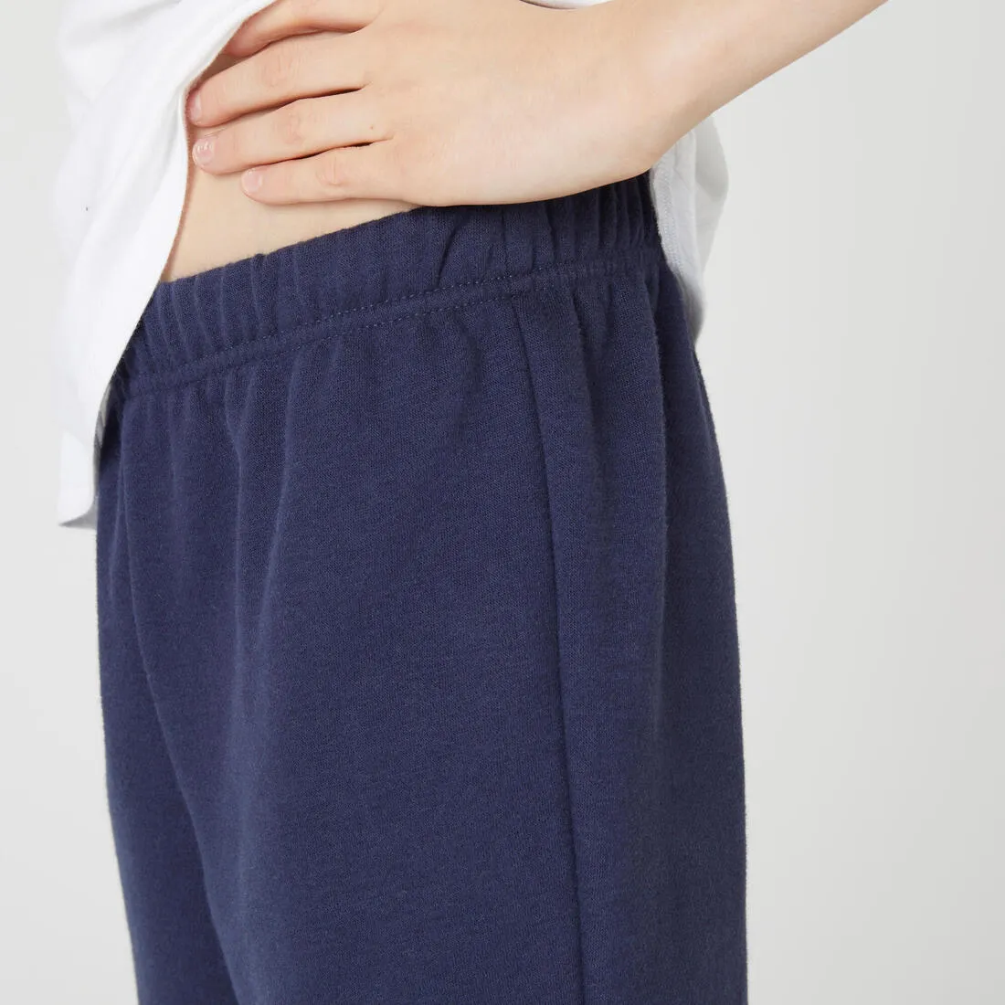 Domyos Kid's Warm Brushed Jersey Jogging Bottoms - Navy