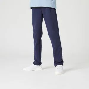 Domyos Kid's Warm Brushed Jersey Jogging Bottoms - Navy