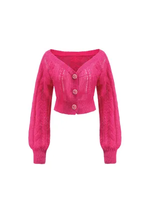 Eva Off Shoulder Cardigan (Pink)