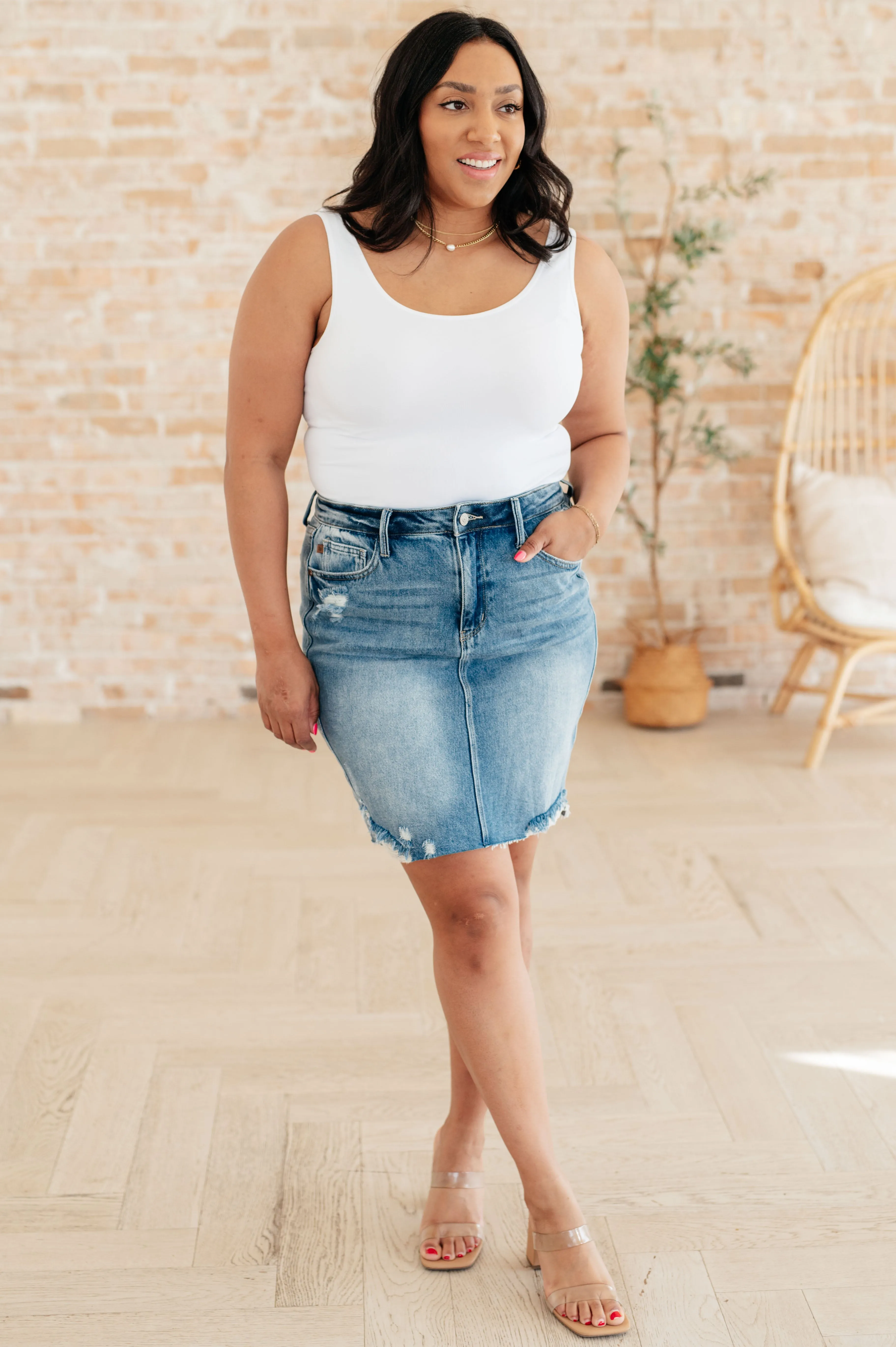 High Rise Rigid Magic Denim Judy Blue Skirt