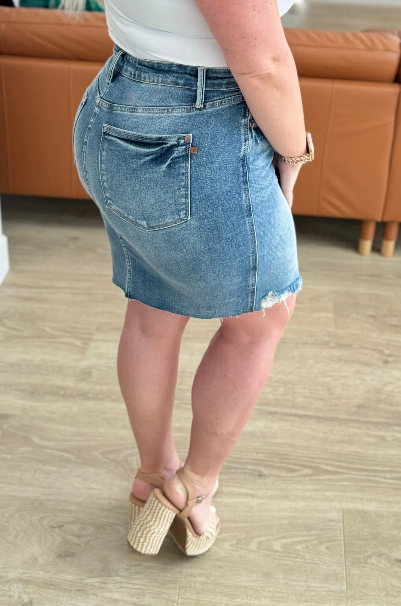 High Rise Rigid Magic Denim Judy Blue Skirt