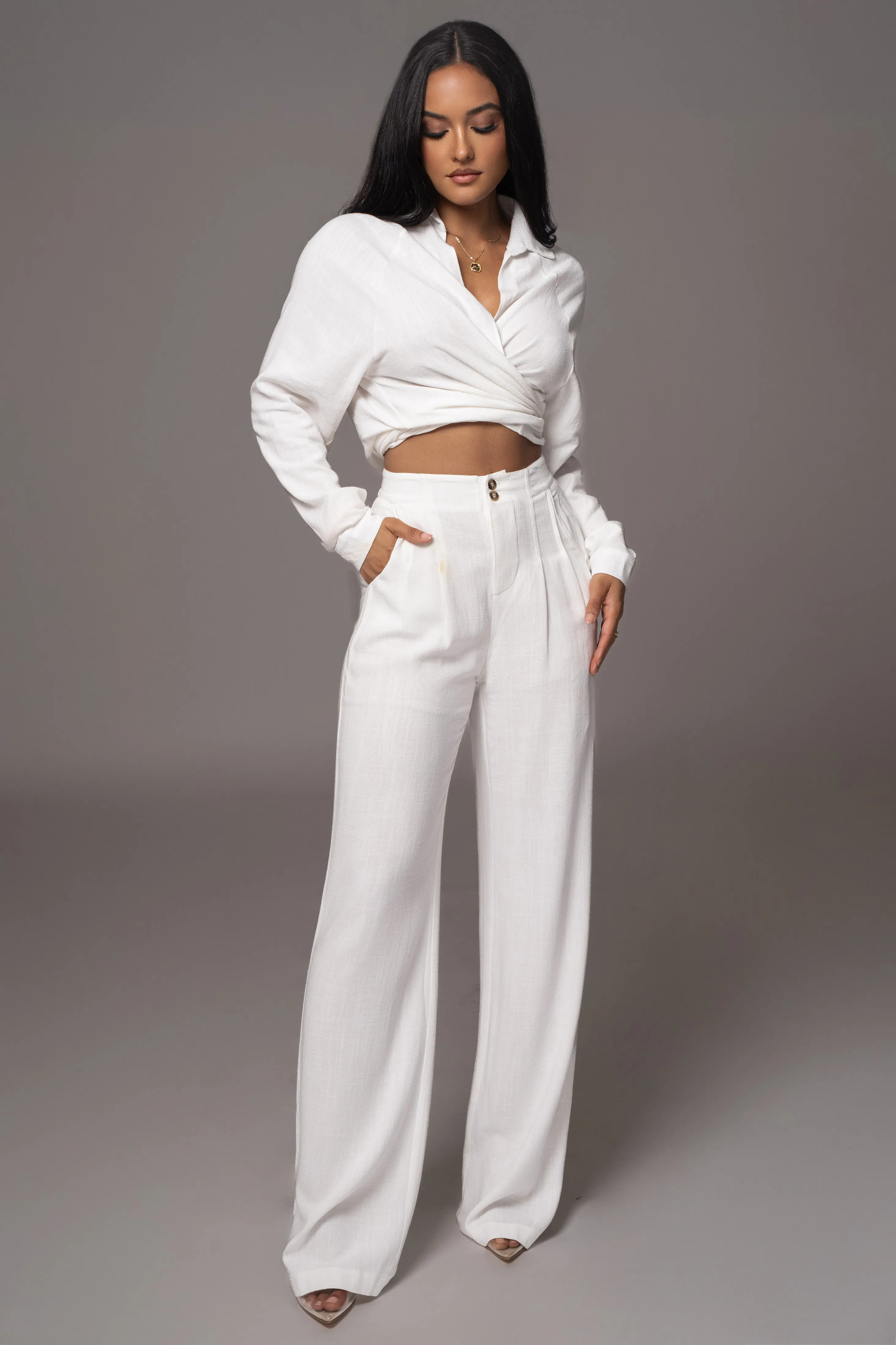 Ivory Thea Linen Pants