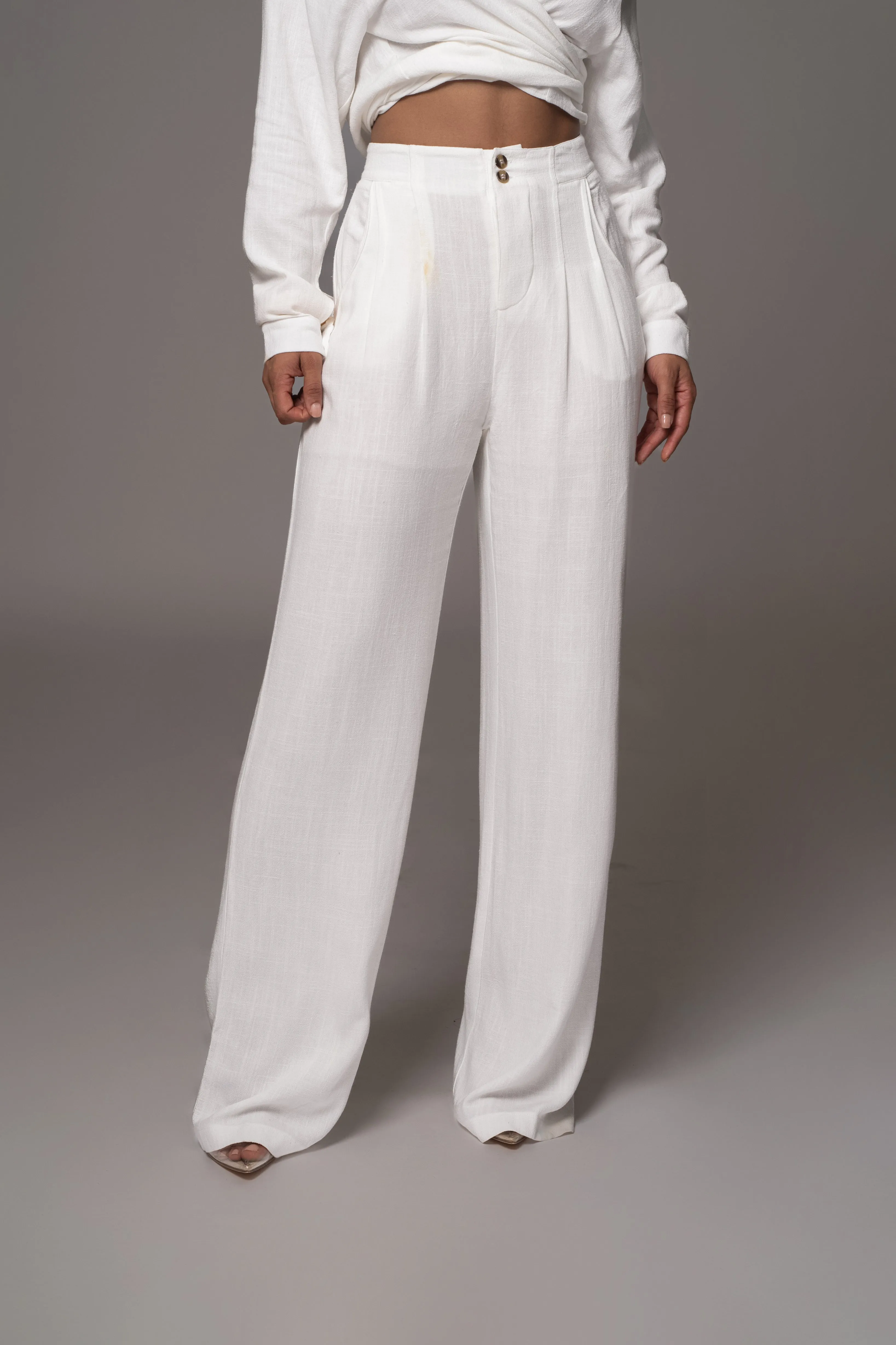Ivory Thea Linen Pants
