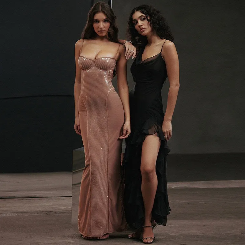 Ivyshape | Backless Sling Dress for A Stylish Look