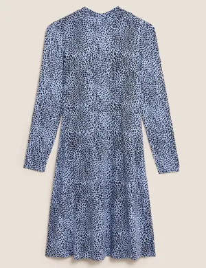 Jersey Printed Knee Length Skater Dress