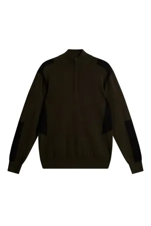 Kendrick Knitted Zip Sweater / Forest Green