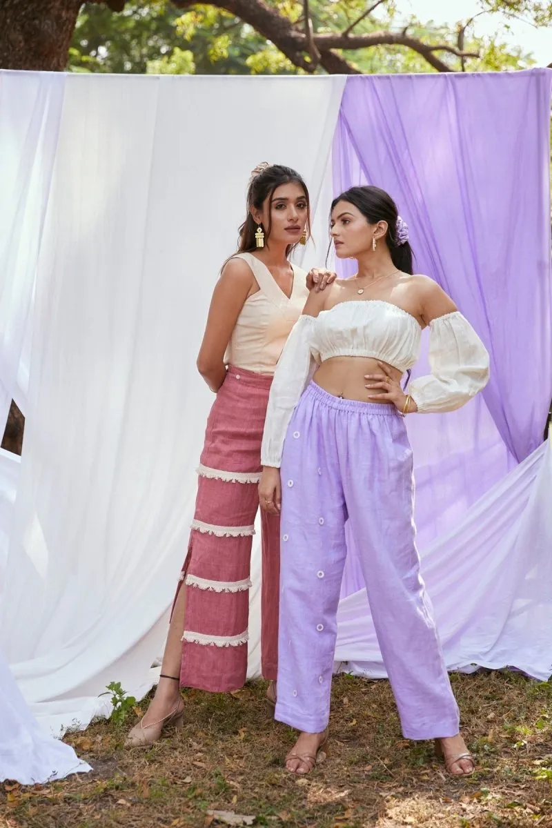 Lavender Ash Linen Trousers