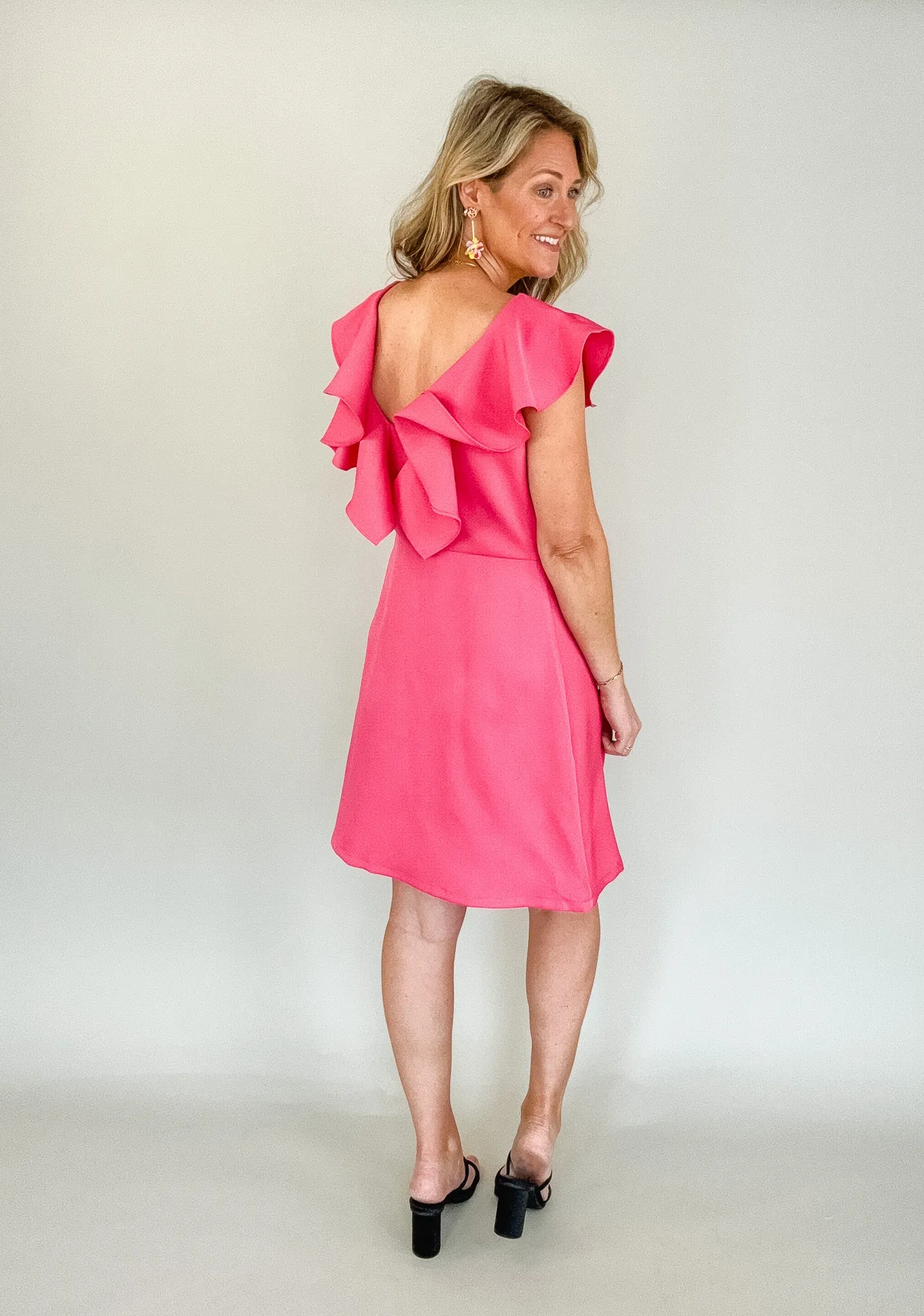 Lena Pink Ruffle Dress