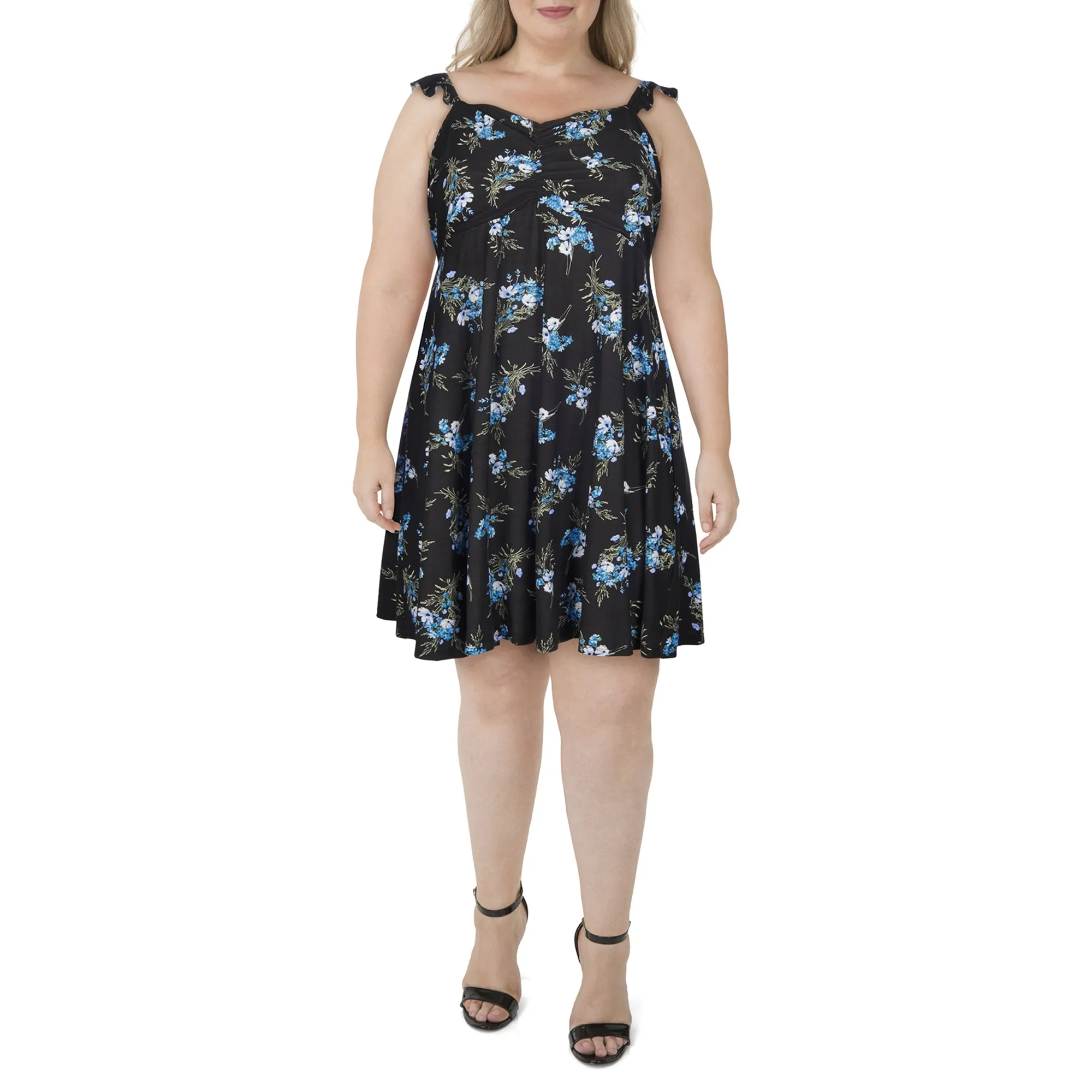 lily morgan Women's Plus Tropical Printed Skater Dress