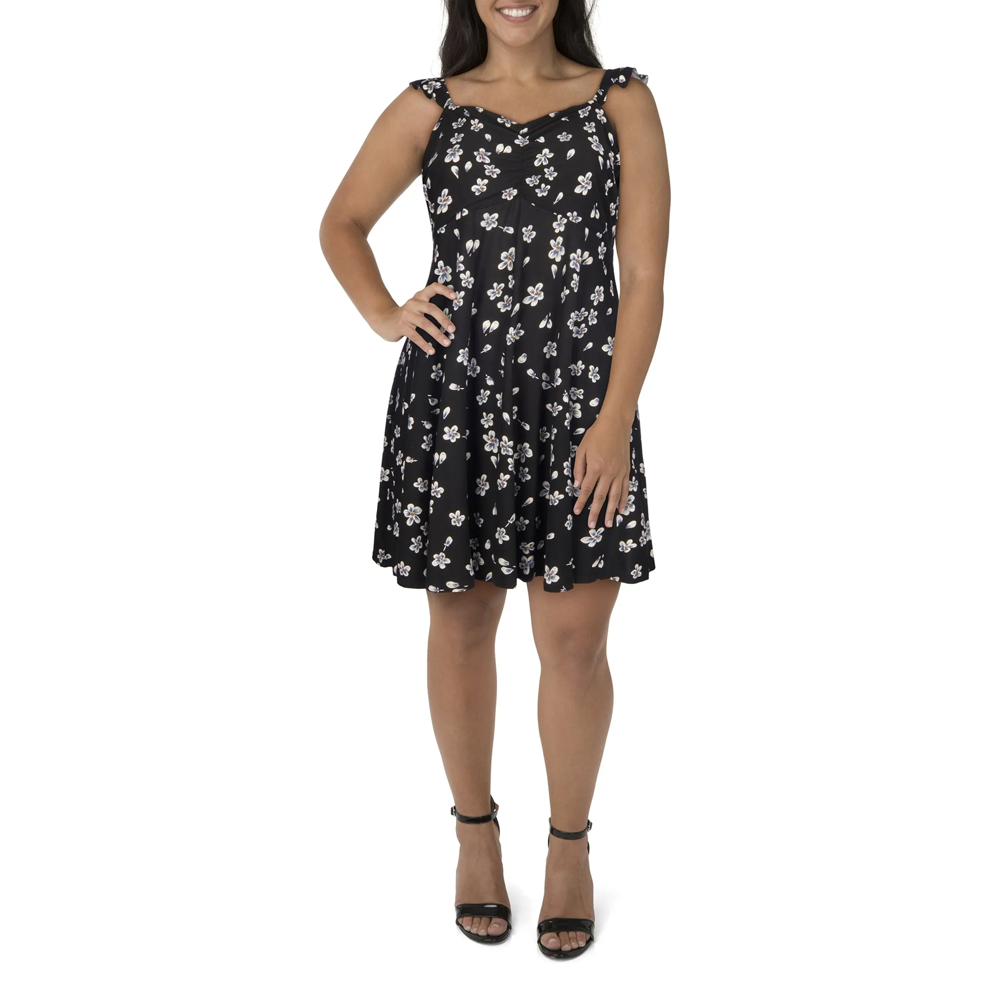 lily morgan Women's Plus Tropical Printed Skater Dress
