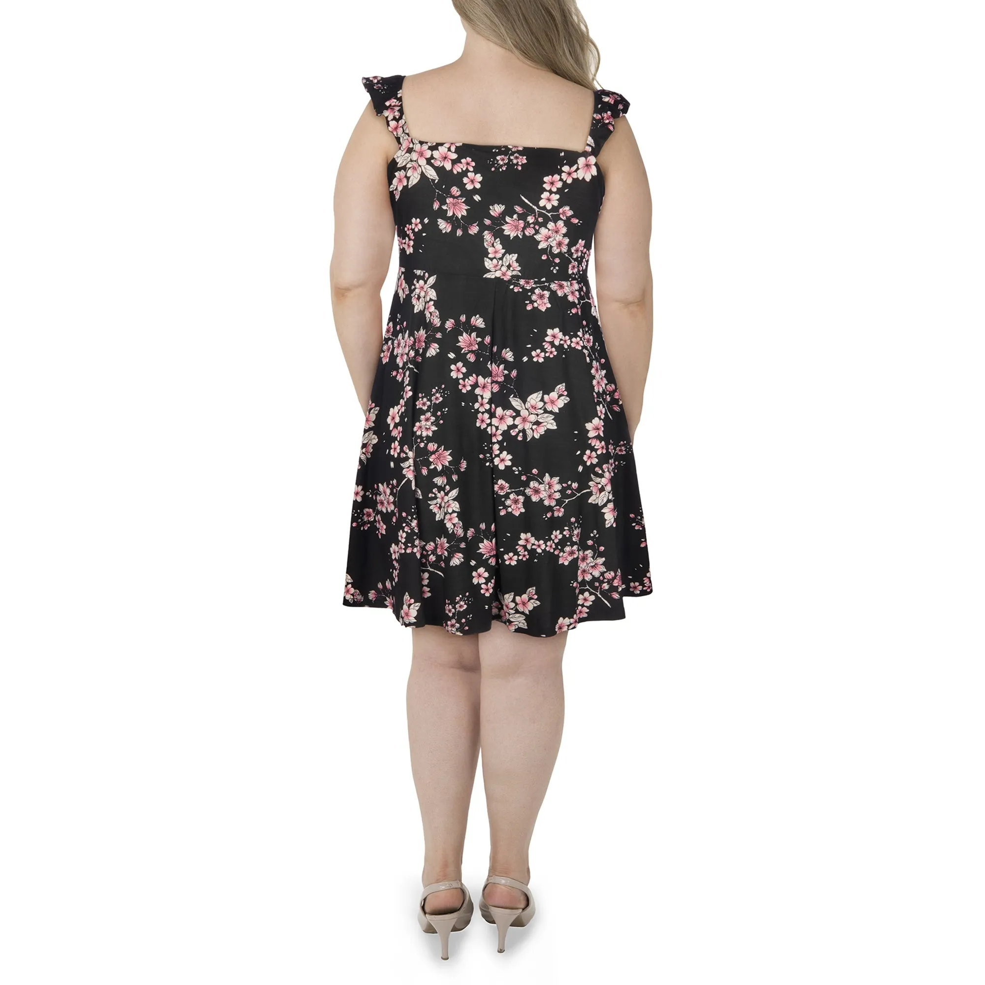 lily morgan Women's Plus Tropical Printed Skater Dress