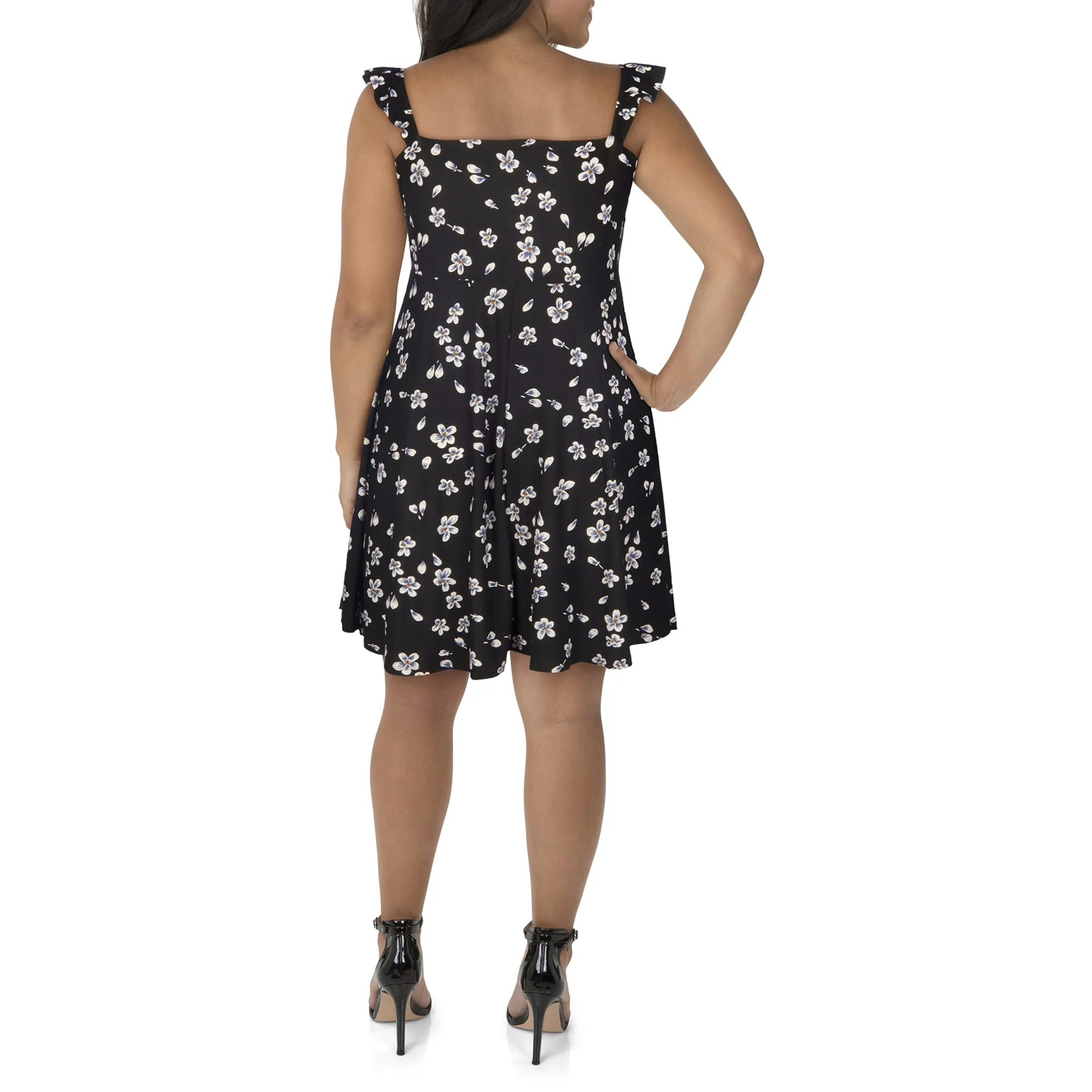 lily morgan Women's Plus Tropical Printed Skater Dress
