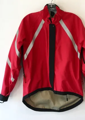 MEC Mens red & black windbreaker w/ silver reflective strips, M