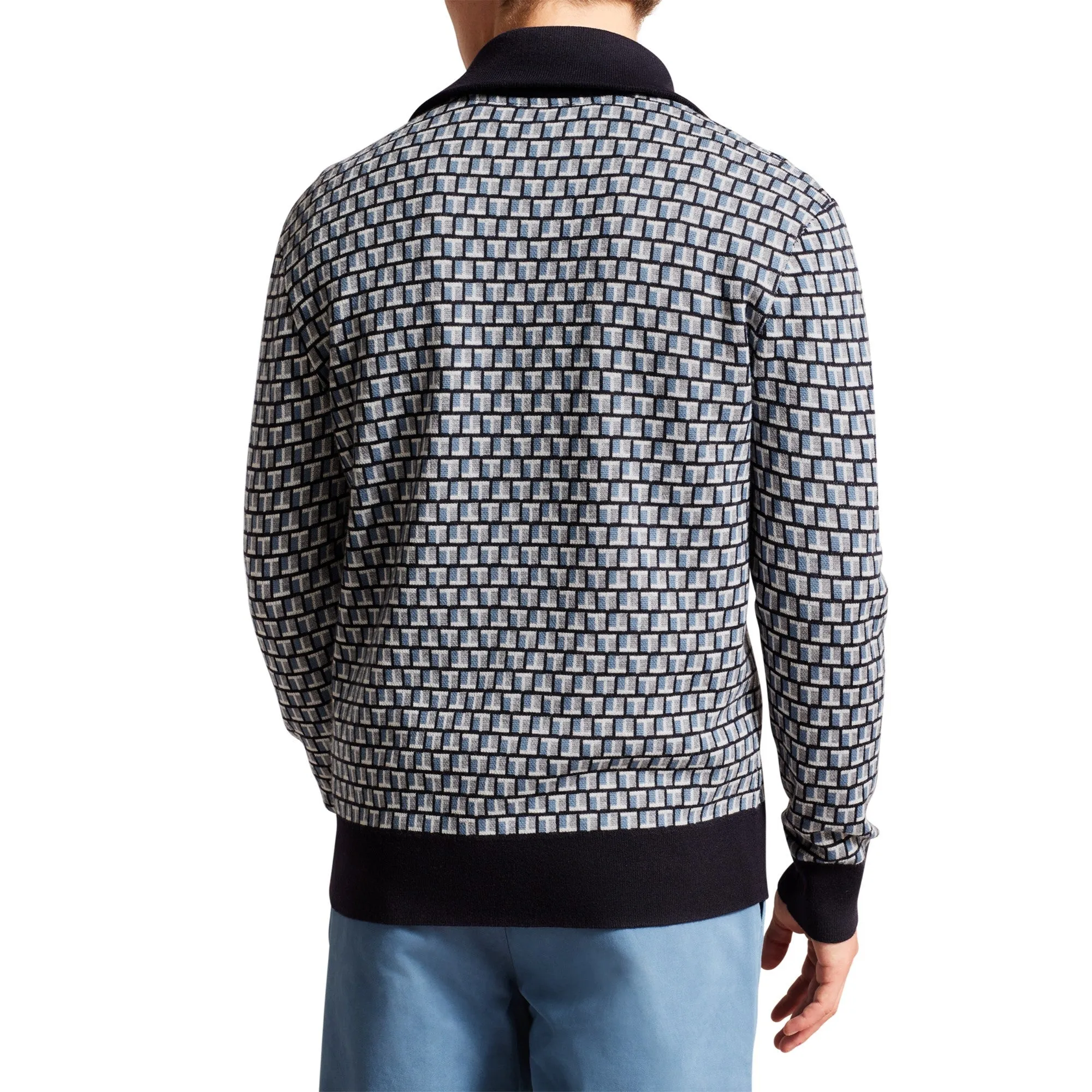 Men Mmk-Teeflow-Ls Regular Zip Through Knit - Blue