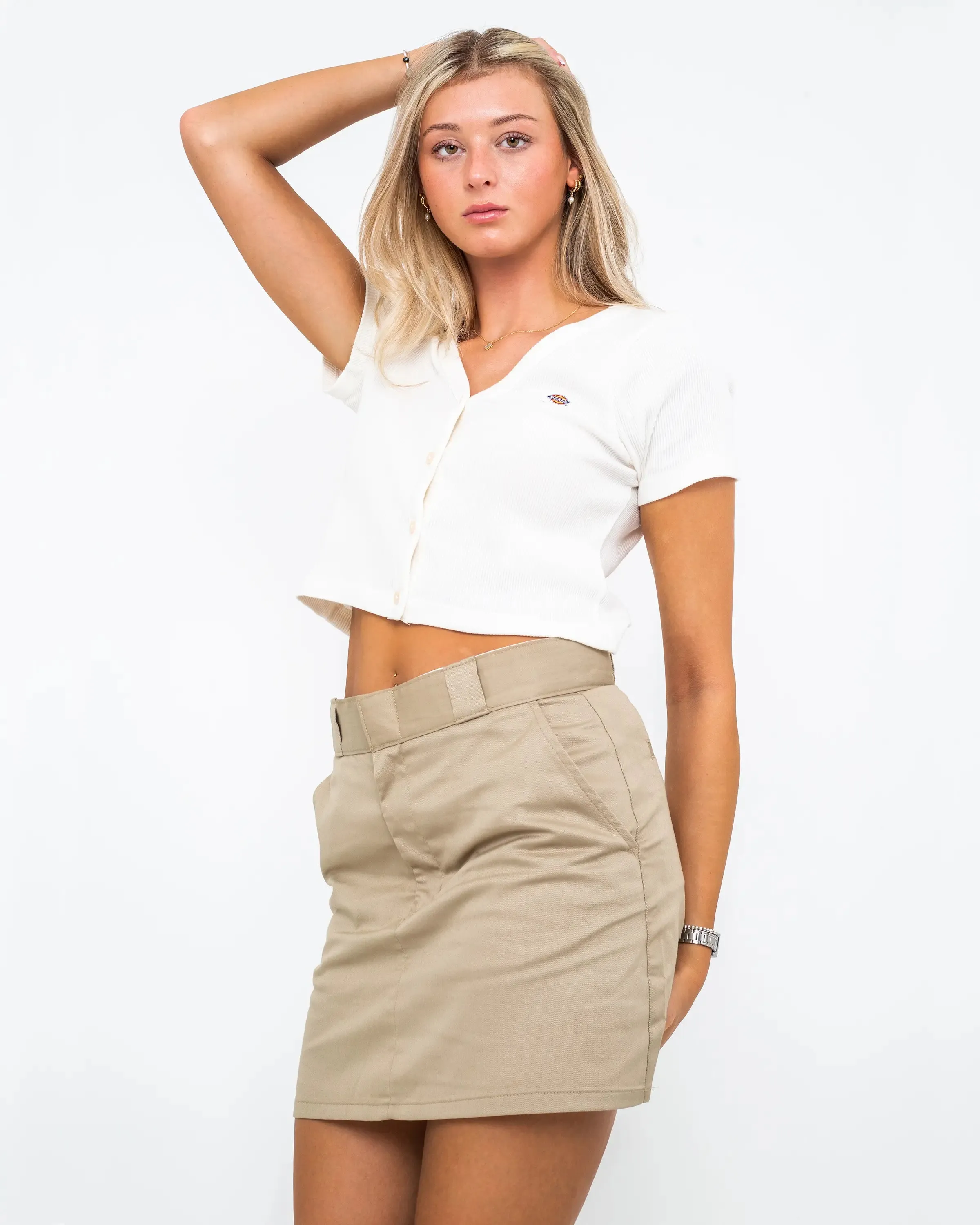 Mini Work Skirt in Khaki
