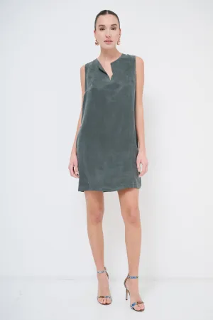 Minimalist sleeveless suede shift dress wholesale