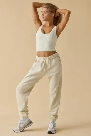 Petite Mid-Rise Joggers in Bone