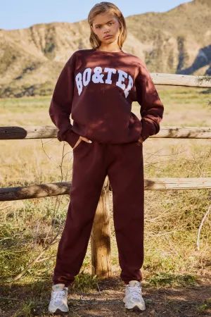 Petite Mid-Rise Joggers in Mahogany