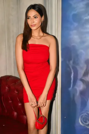 Red Strapless Bodycon Dress