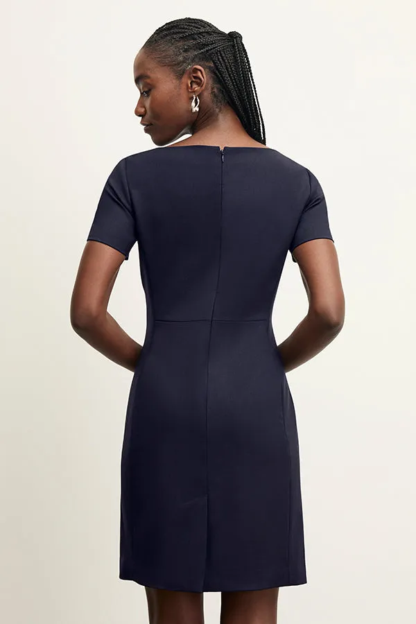 Rosie Dress - Washable Wool Twill :: Dark Navy