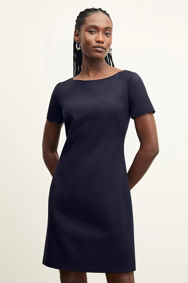 Rosie Dress - Washable Wool Twill :: Dark Navy