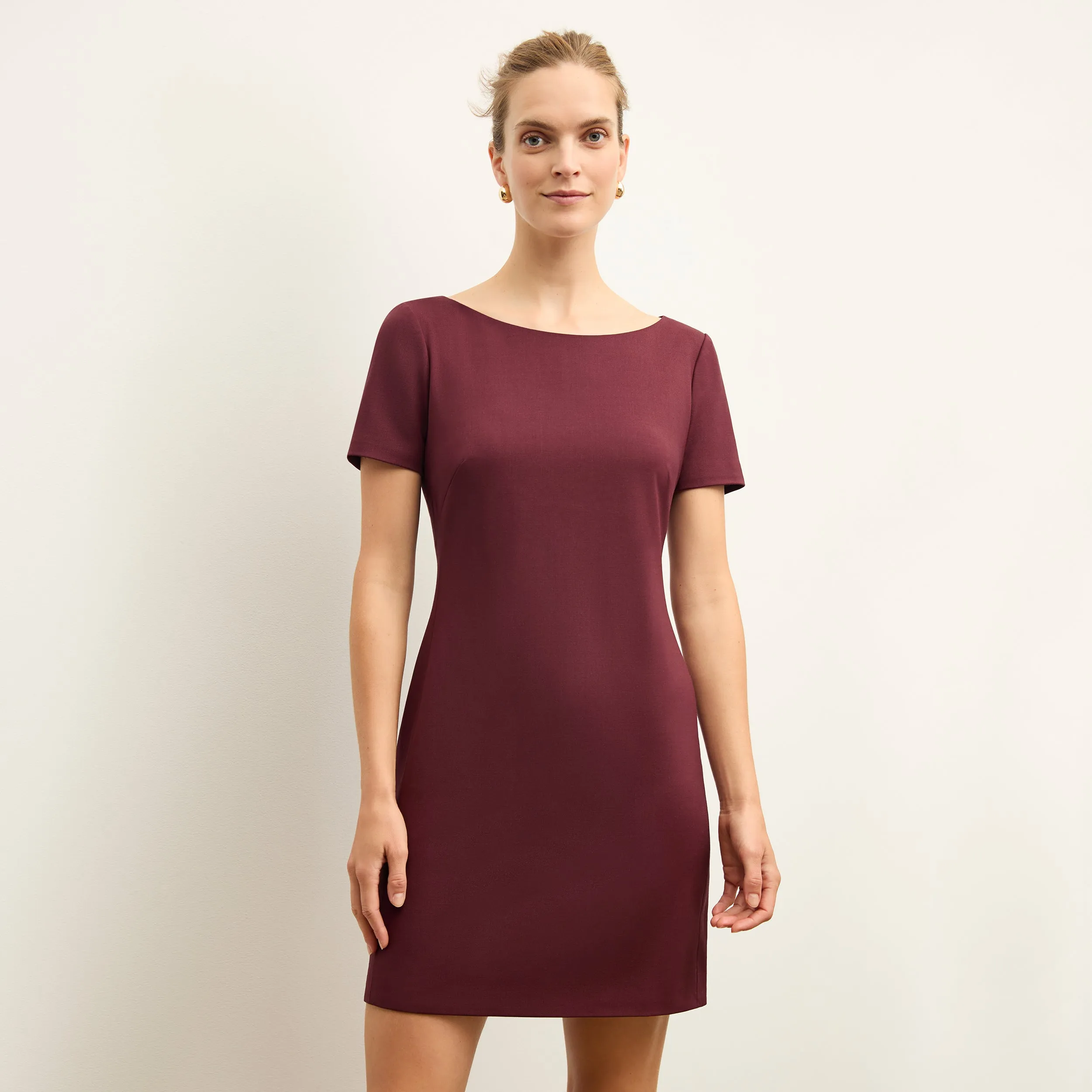 Rosie Dress - Washable Wool Twill :: Shiraz