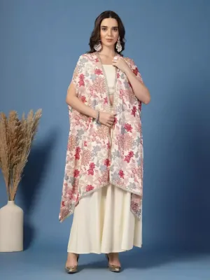 Stylish Floral Crop Top Set with Shrug