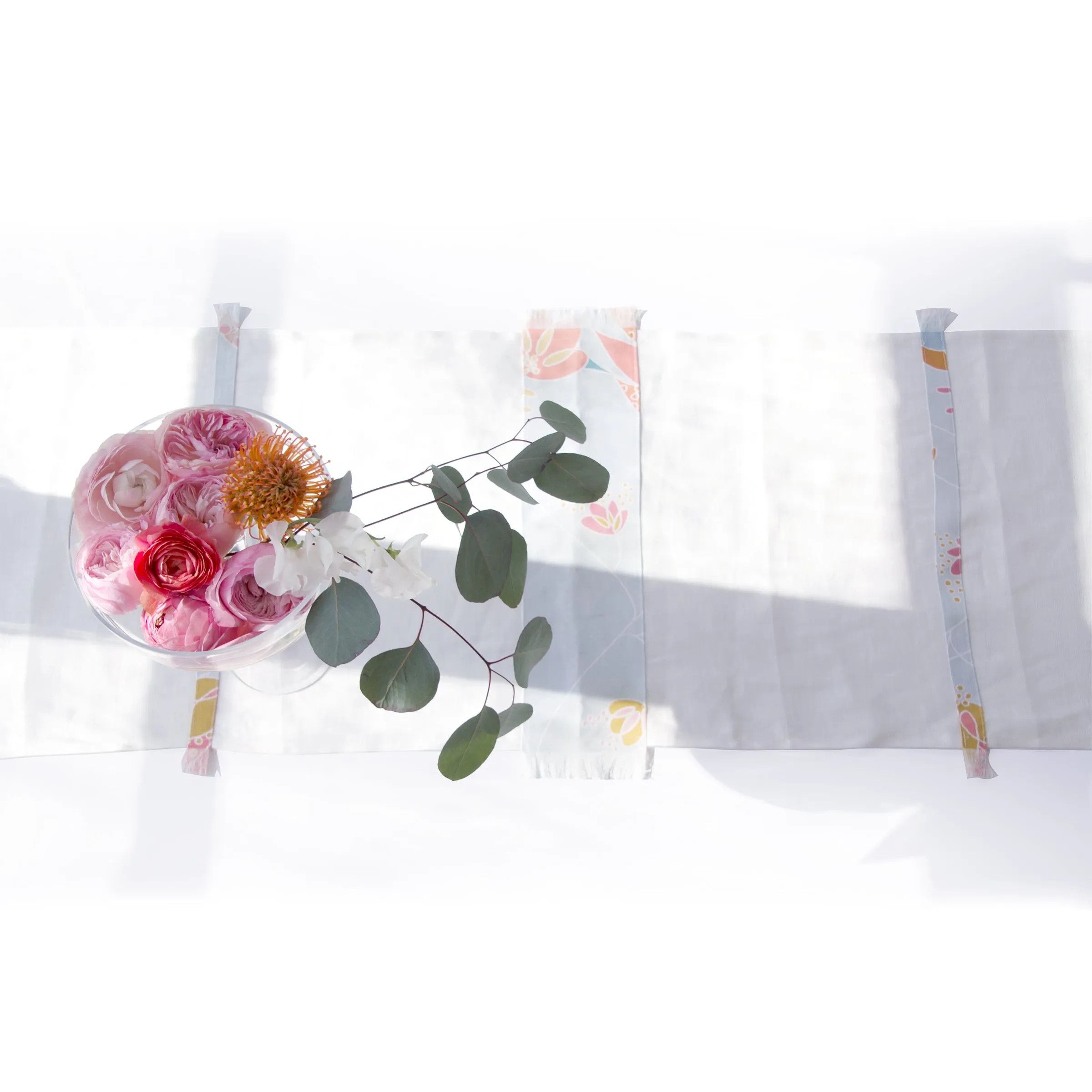 table linen, Brigitte, sheer, with fringe and beads