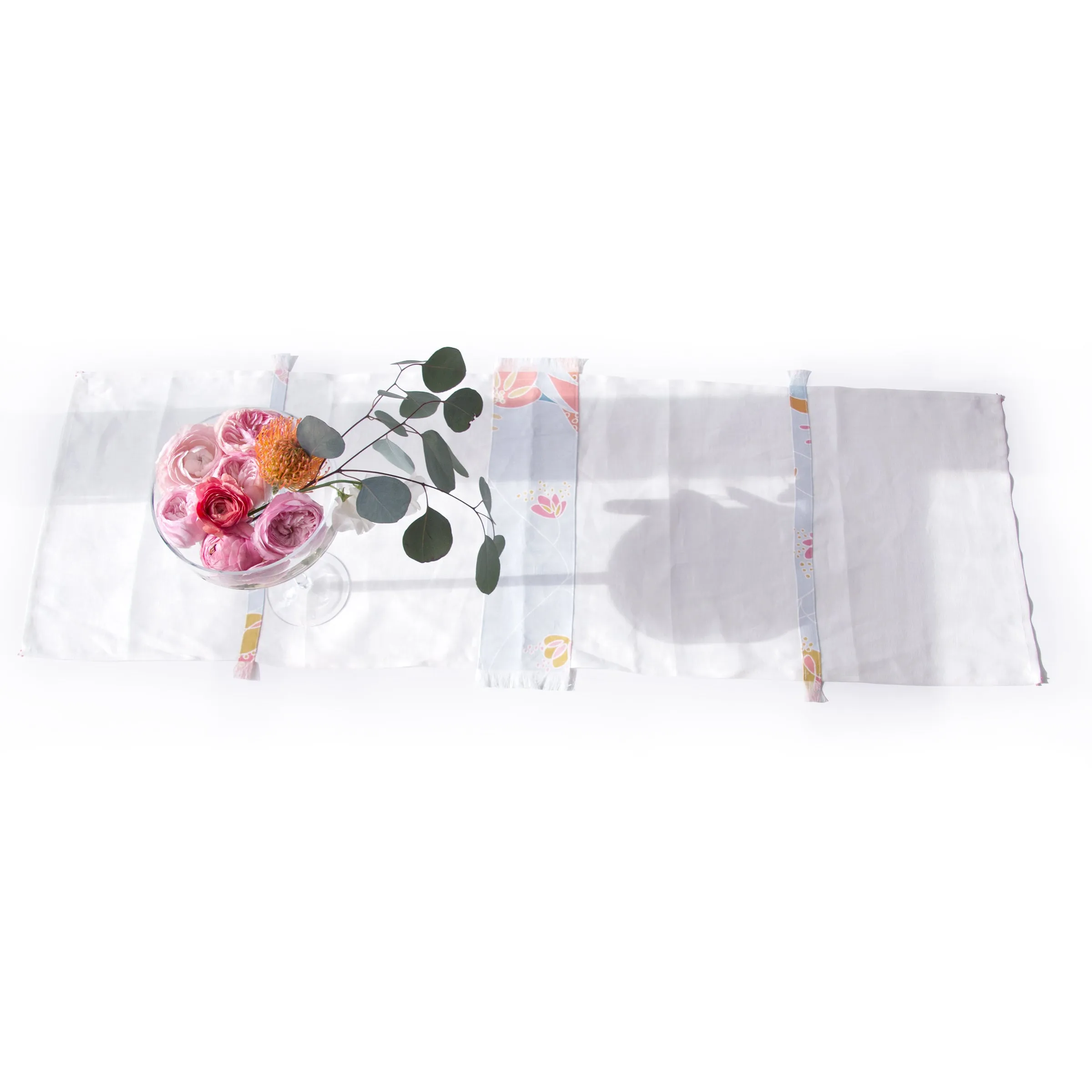 table linen, Brigitte, sheer, with fringe and beads