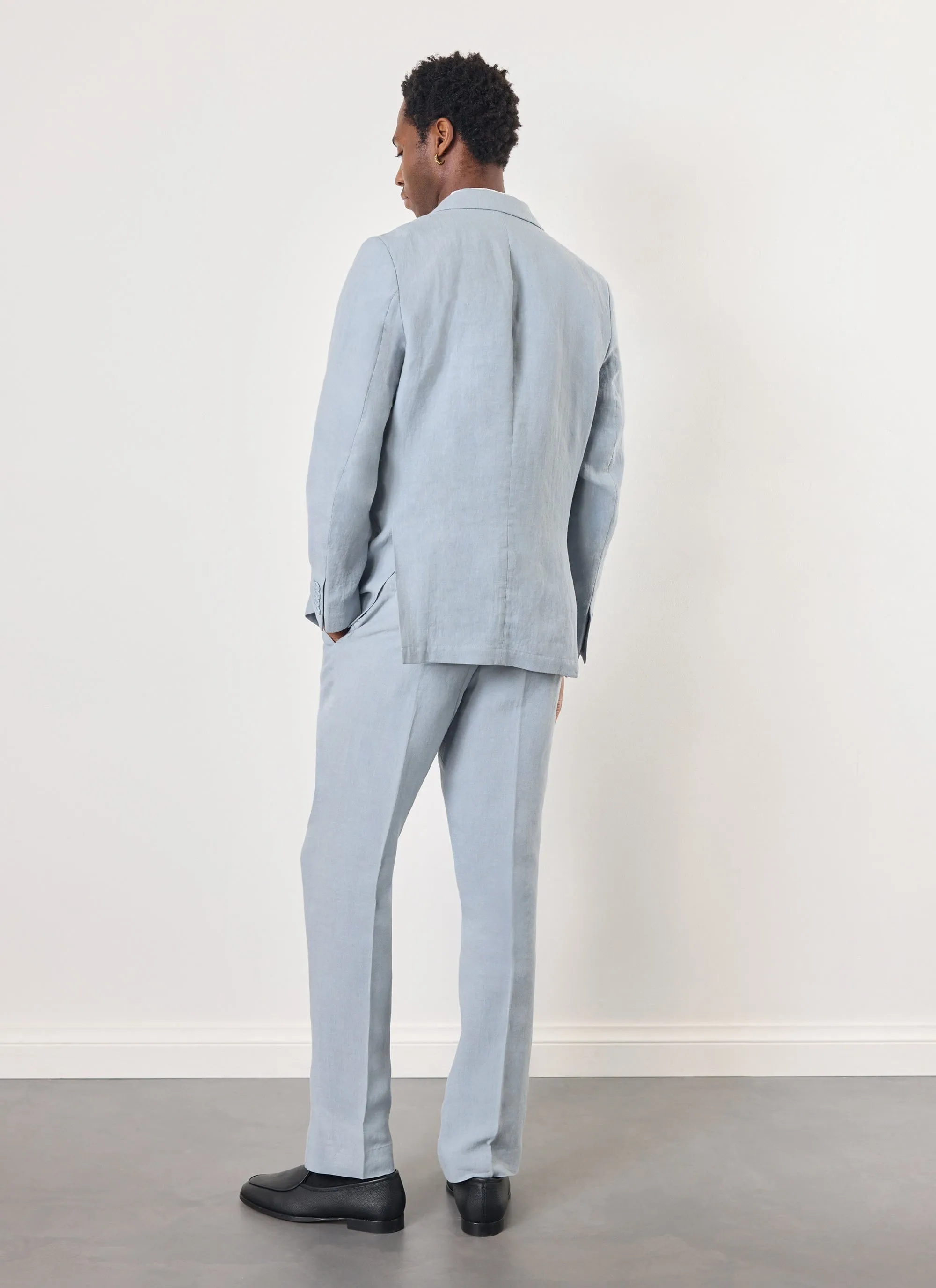 Tailored Linen Trousers | Light Blue